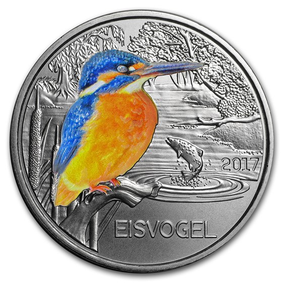 2017 Austria Cupro-Nickel €3 Colorful Creatures (Kingfisher) 2017 Austria Cupro-Nickel €3 Colorful Creatures (Kingfisher)